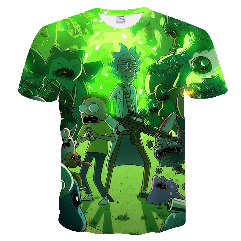 Новинка футболка с 3D принтом Рика и Морти для мужчин женщин летняя коротким