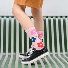 12 пар модных носков с принтом Мужские и женские повседневные хлопковые удобные мягкие носки средней длины с принтом skarpetki damskie милые носки