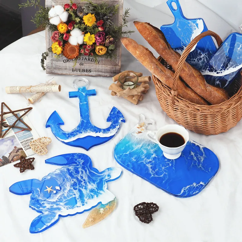 DIY формы для эпоксидной смолы Coaster морской серии Якорь Морская Черепаха большой