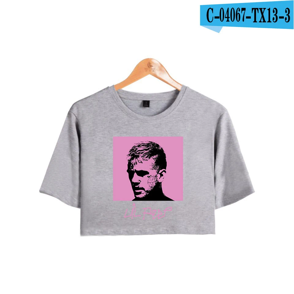 Lil, открытый укороченный топ, хлопок, Женская Сексуальная футболка, милая новая футболка с коротким рукавом, верхняя одежда, модная летняя футболка - Цвет: Gray