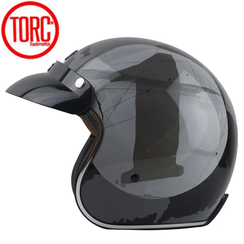 TORC casco capacete винтажные шлемы T57 moto Кафе racer moto rcycle скутер 3/4 ретро открытый шлем M L XL с солнцезащитным козырьком