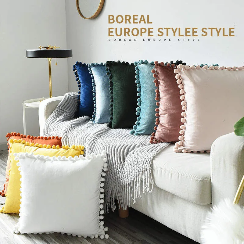 Woolen lace Velvet sofa pillow Automobile cushion Plush Pillowcase | Дом и сад