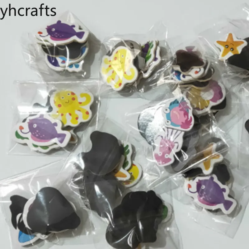12PCS/LOT. Giraffe Sika deer crocodile Panda Turtle animals flowers soft magnet White blackboard magnet Kindergarten crafts