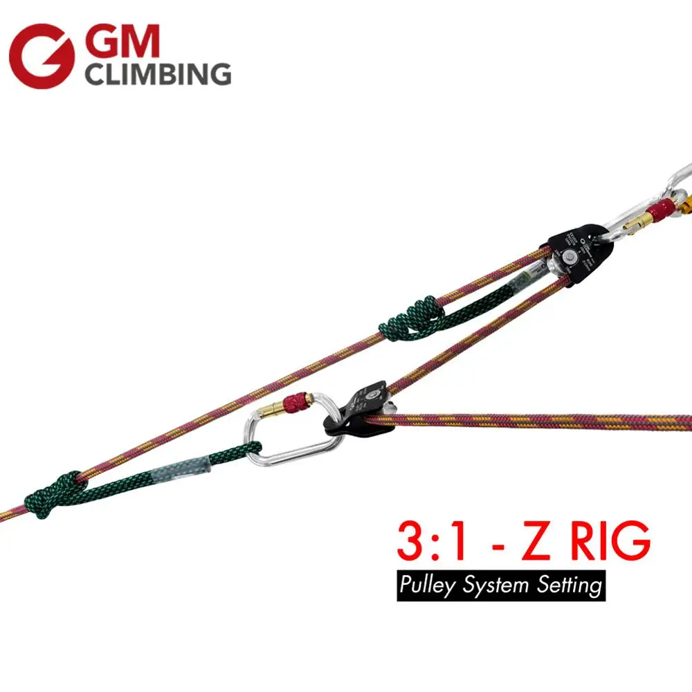 GM CLIMBING Z Rig Pulley Rope Hauling System Hardware for 2to1 or 3to1 Mechanical Advantage with Process Capture 