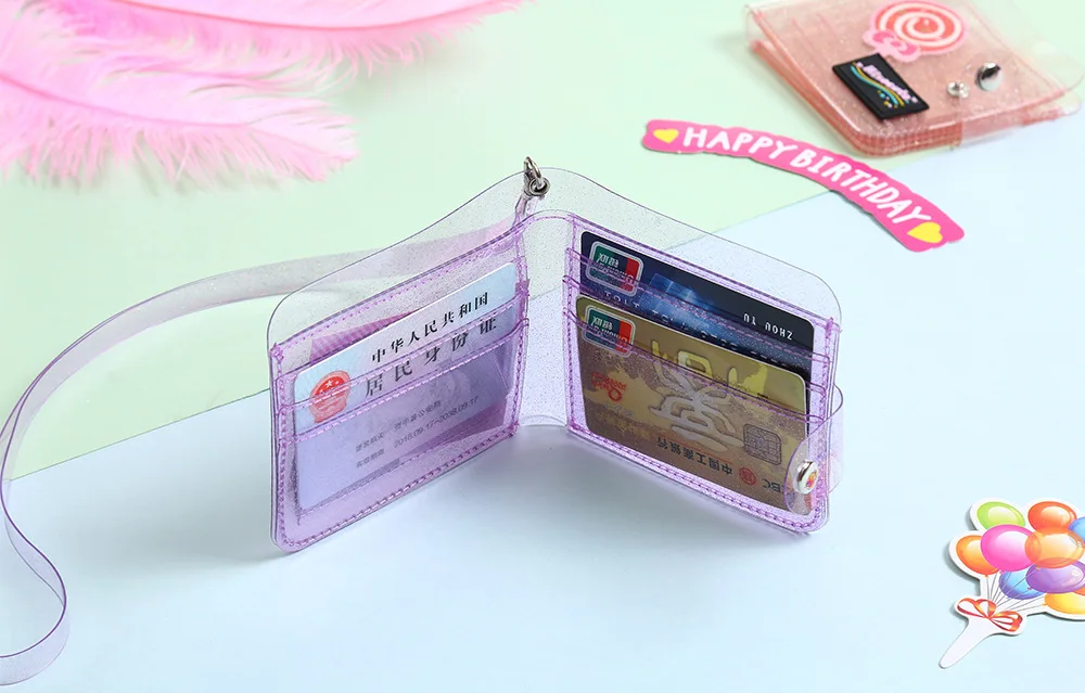 Новое поступление каваи Bling сложенный корейский ID кредитный банк держатель карты Милая открытка Протектор Чехол кошелек школьные канцелярские принадлежности