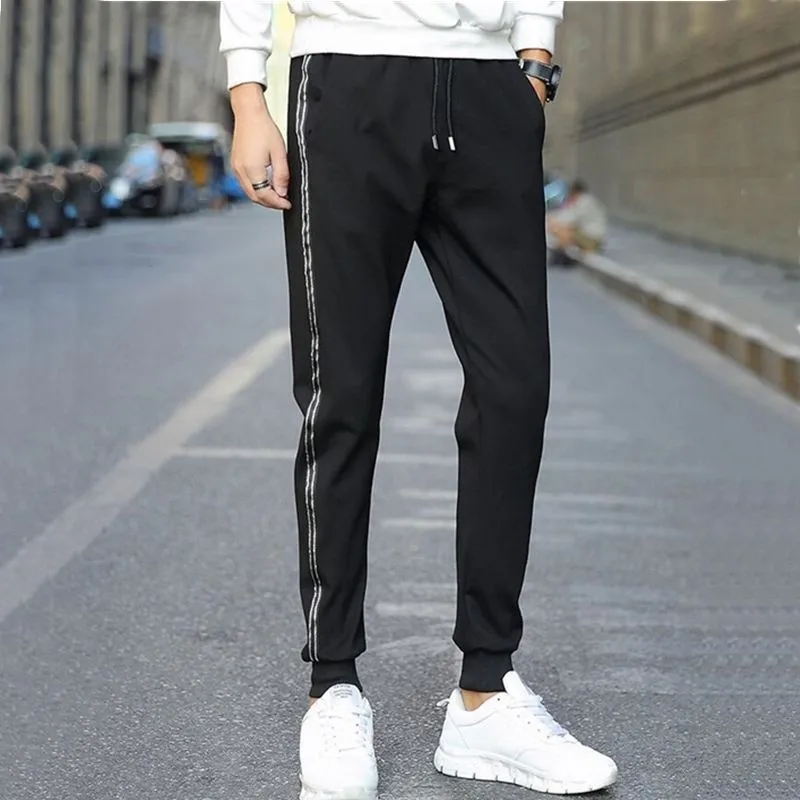 Men Track Pants NEW Fashion Hip Hop Fitness Streetwear Male Trousers Striped Drawstring Joggers Sweatpants Pantalon Homme