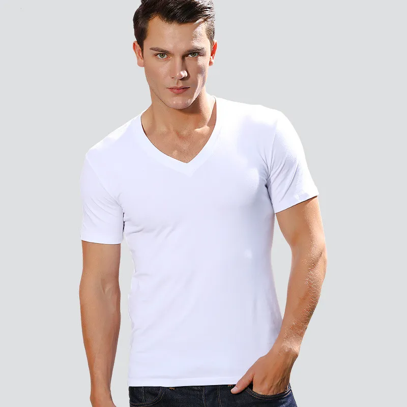 

Men's Cotton Underwear V neck Solid Short Sleeves Undershirts Causal Tank Tops Home / Gym / Fitness T-shirts Undershirts