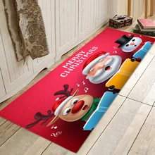 3D Красный Рождественский Санта Клаус Печать ковер кухня столовая камин Противоскользящие коврики Прочный фланелевый Рождественское украшение для дома Коврики
