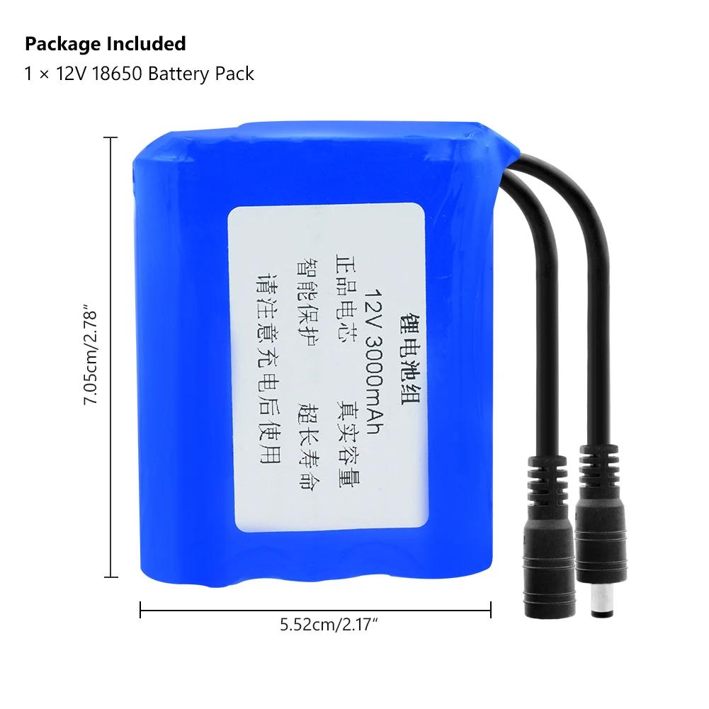 YCDC 12V 3000mAh 3*18650 группа ячеек литиевая батарея перезаряжаемая с разъемом постоянного тока для камеры видеонаблюдения RC Игрушечная модель автомобиля самолета