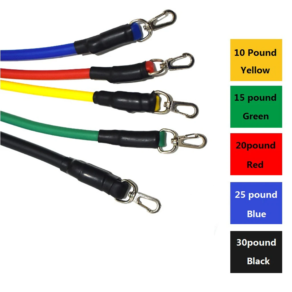 11pcs/set Resistance Bands Set Yoga Exercise Fitness Rubber Tubes Workout Bands Kit Home Gym Sports Excercise Fitness Equipment