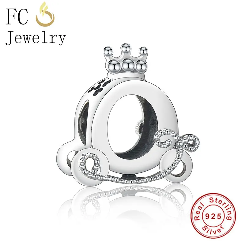 

FC Jewelry Fit Original Pandora Charm Bracelet 925 Silver Princess Crown Car Carriage Bead Making Berloque New Arrival