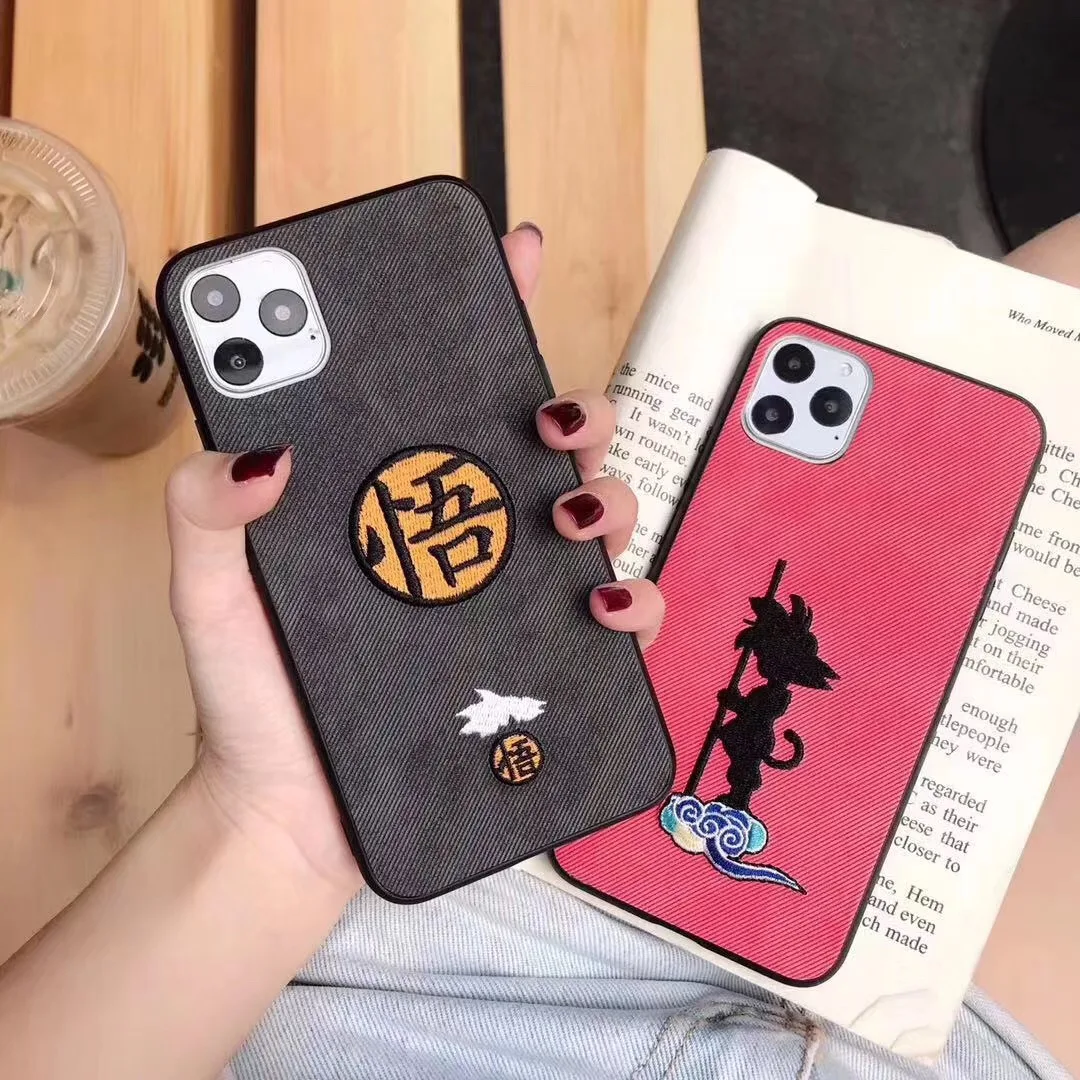 Японский мультфильм Dragon Ball Super Z Сон Гоку 3D чехол с вышивкой для iphone 11 pro X Xs Max Xr 7 8 6 s