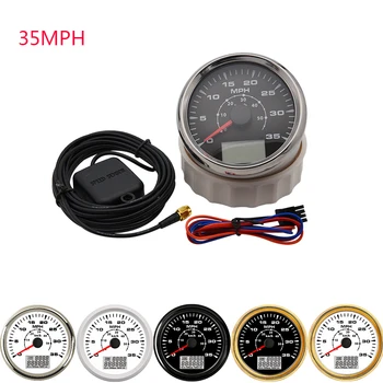 

35MPH/80MPH GPS Speedometer Odometer Marine Auto 85MM Gauge Speed Meter Digital LCD Gauge with GPS Sensors for Car Boat 130KMH