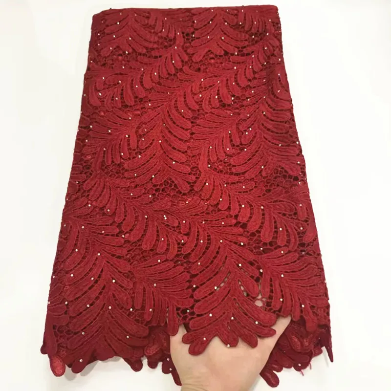 Фуксия розовая кружевная ткань tissu dentelle strass perle африканская кружевная ткань шнур кружева для нигерийских вечерние высокого качества 5yard