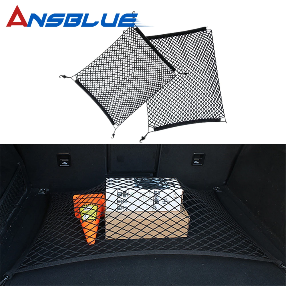 

Car Trunk Nets 60x80cm Adjustable Elastic Strong Nylon Cargo Luggage Storage Organizer Net Mesh With Hooks For Car Trunk SUV MPV