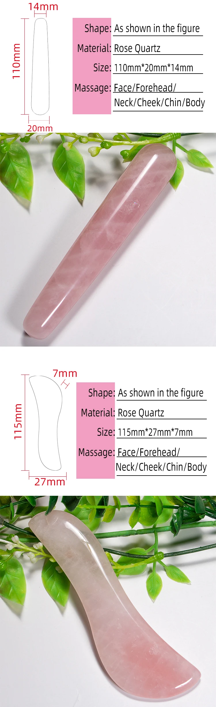 1Pc Portable Balls Rose Quartz Facial Massage Roller Globes Jade Device Tool Face Facial Massage Roller