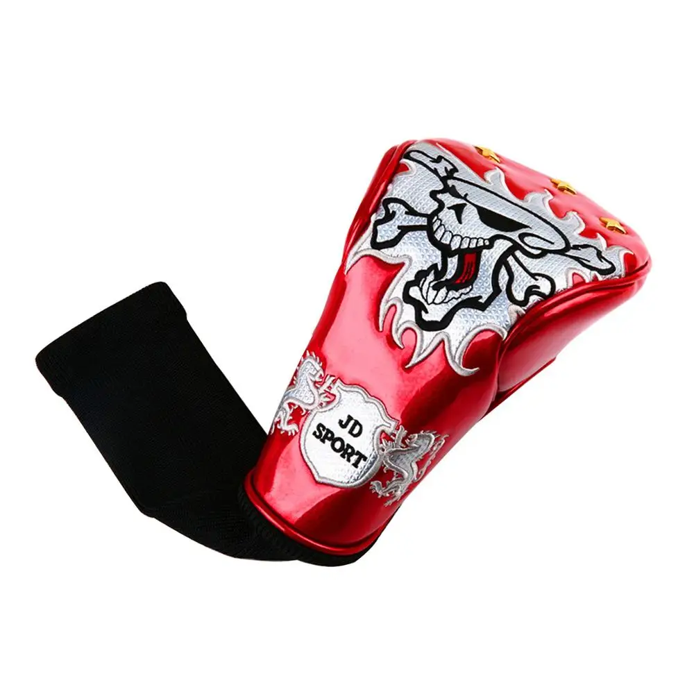 Red 1pc Golf Club Driver Head Cover PU Leather with Skull Pattern Headcover for Driver - Цвет: Red