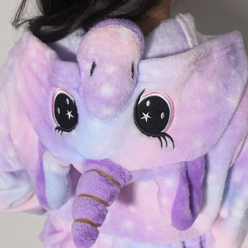 Winter Animal Bathrobe For Boys Girls Unicorn Hooded Robes Towel Beach Kids Sleepwear Children's Clothes Kids Pyjamas Nightgown