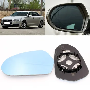 

For Audi A6 L 3.0T allroad quattro 2006-2020 Car Side View Door 2Pcs Wide-angle Rearview Mirror Blue Glass With Base LED Light