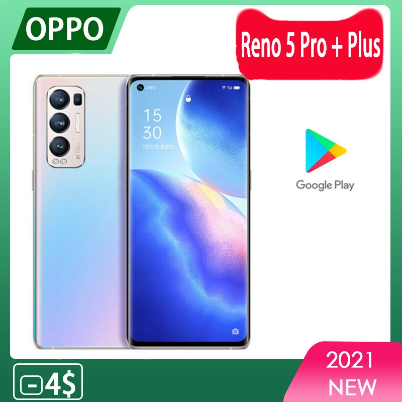 Новый Официальный мобильный телефон OPPO Reno 5 Pro + Plus 6 55 дюймов OLED 90 Гц экран 65 Вт Super