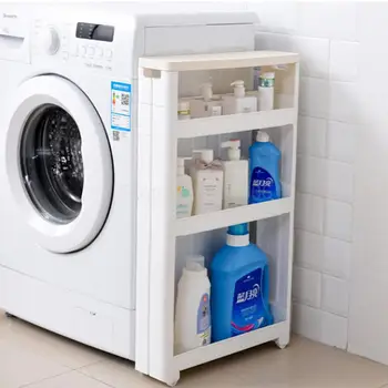 

Bathroom bathroom quilted rack plastic multi-layer floor pulley storage rack toilet storage rack kitchen gap shelf