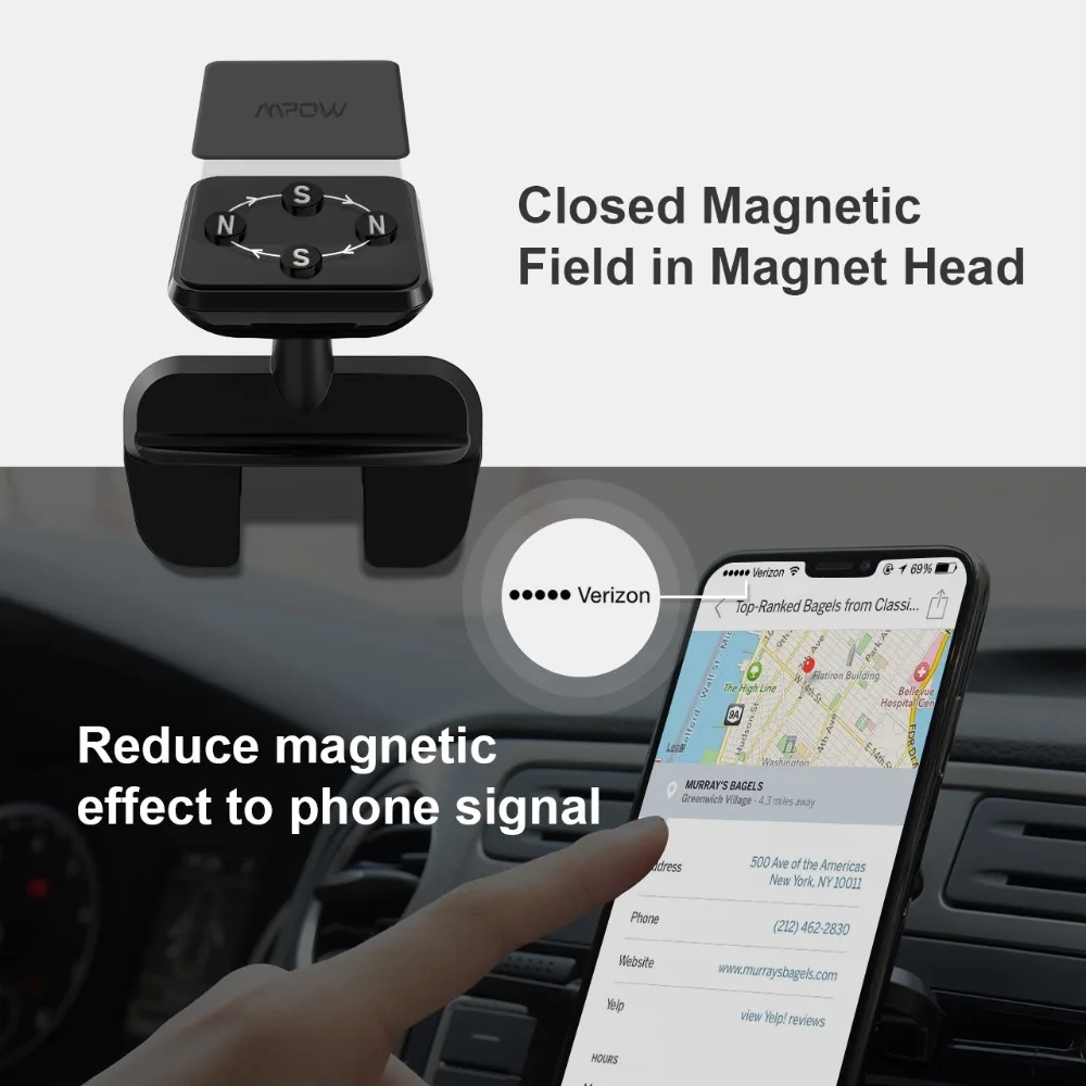 Mpow 098A Universal CD Slot Car Mount Stand Easy Installation Car Phone Holder 360 Degree Rotatable Magnetic GPS Holder For Car (2)
