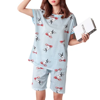 

Women Sweet Girls Summer Short Sleeve Sleepwear Cartoon Plus Size Pajamas Loose X3UE