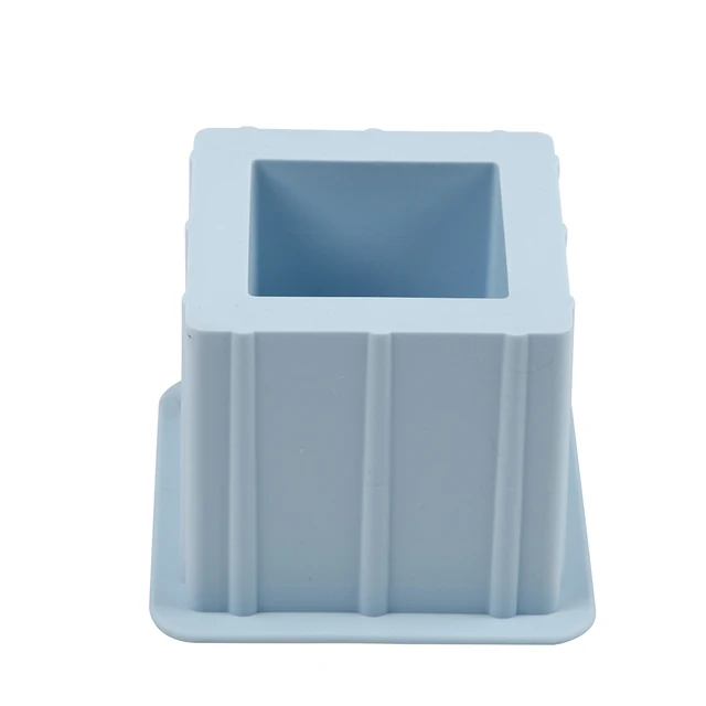 New Silicone Mold Square Concrete Fleshy Flower Pot Candlestick Mold Ceramic Clay Handmade 3D DIY Crafts Ceramic Mold blue