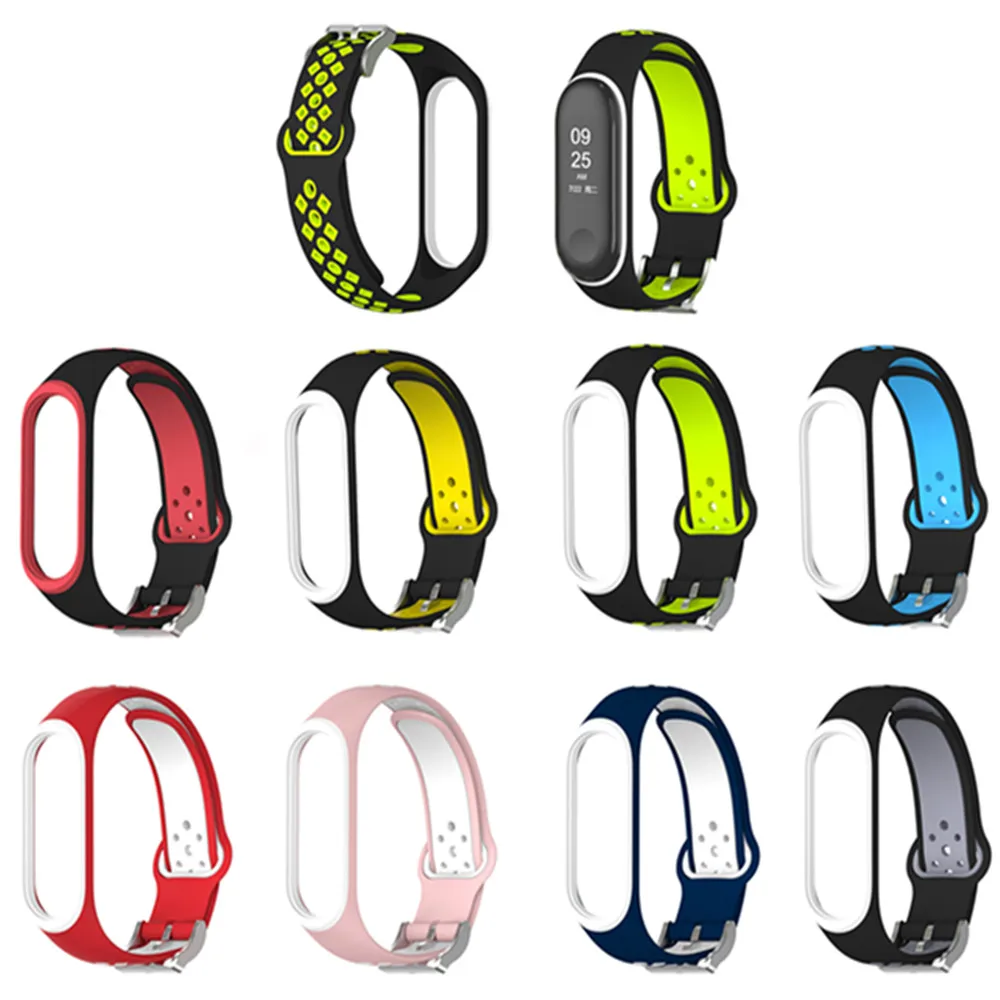 Mi Band 3 4 ремешок браслет спортивные силиконовые часы аксессуары band3 Браслет Смарт