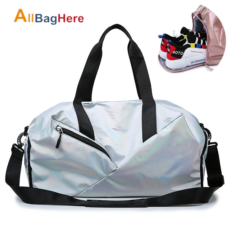 Glitter Silver Новые модные спортивные сумки для йоги с разделителем для сухого и влажного спортивные сумочки для женщин и мужчин фитнес путешествия обучение уличная водонепроницаемая сумка на плечо - Цвет: Glitter Silver