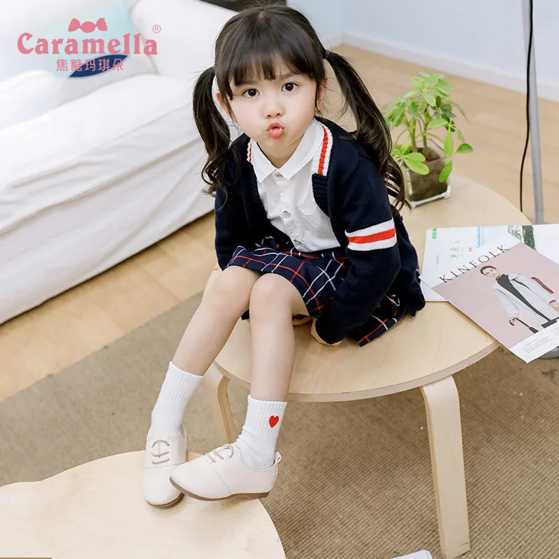 Caramella/3 пары; сезон весна-лето; Детские носки с вышивкой в виде красного сердца; цвет черный, белый, серый; удобные короткие носки из чесаного хлопка для малышей