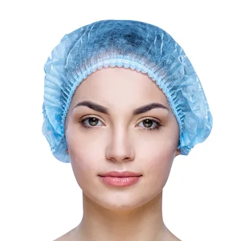 

100 Pieces Disposable Non-woven Clip Cap Dustproof Hat for Kitchen Worker Shower Home Bathroom Caps Hair Net Protection