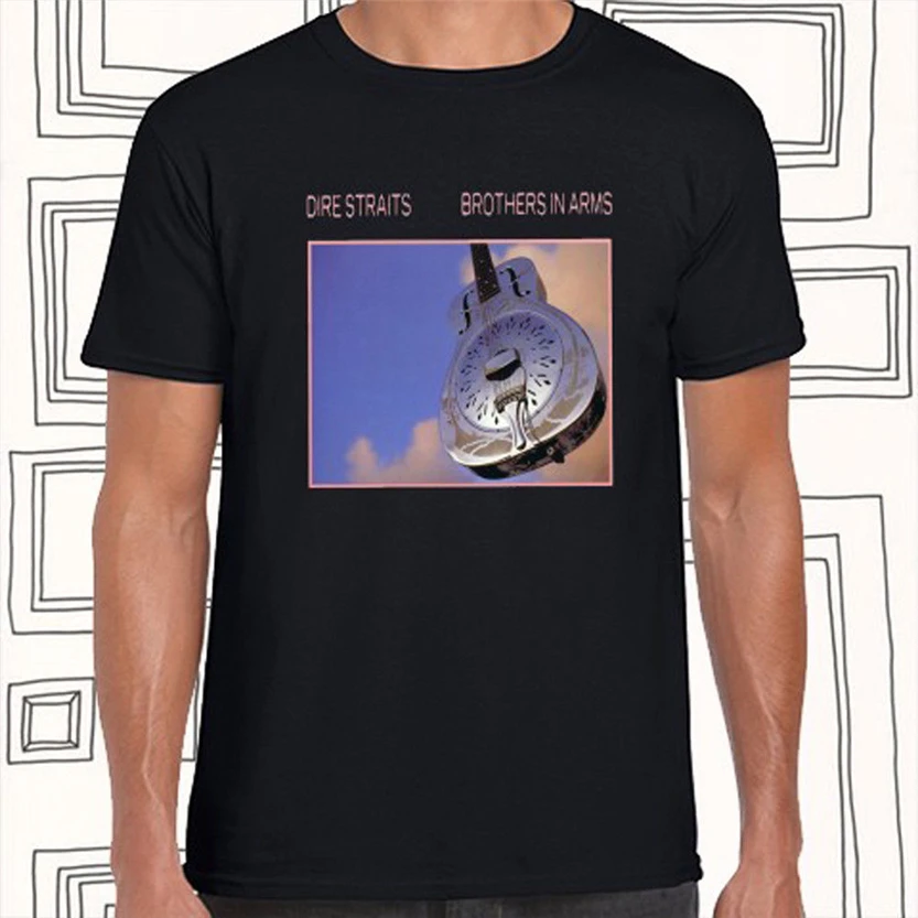 Dire Strait Brothers In Arms Album Мужская Черная Футболка размер S M L XL XXL толстовка размера XXXL |