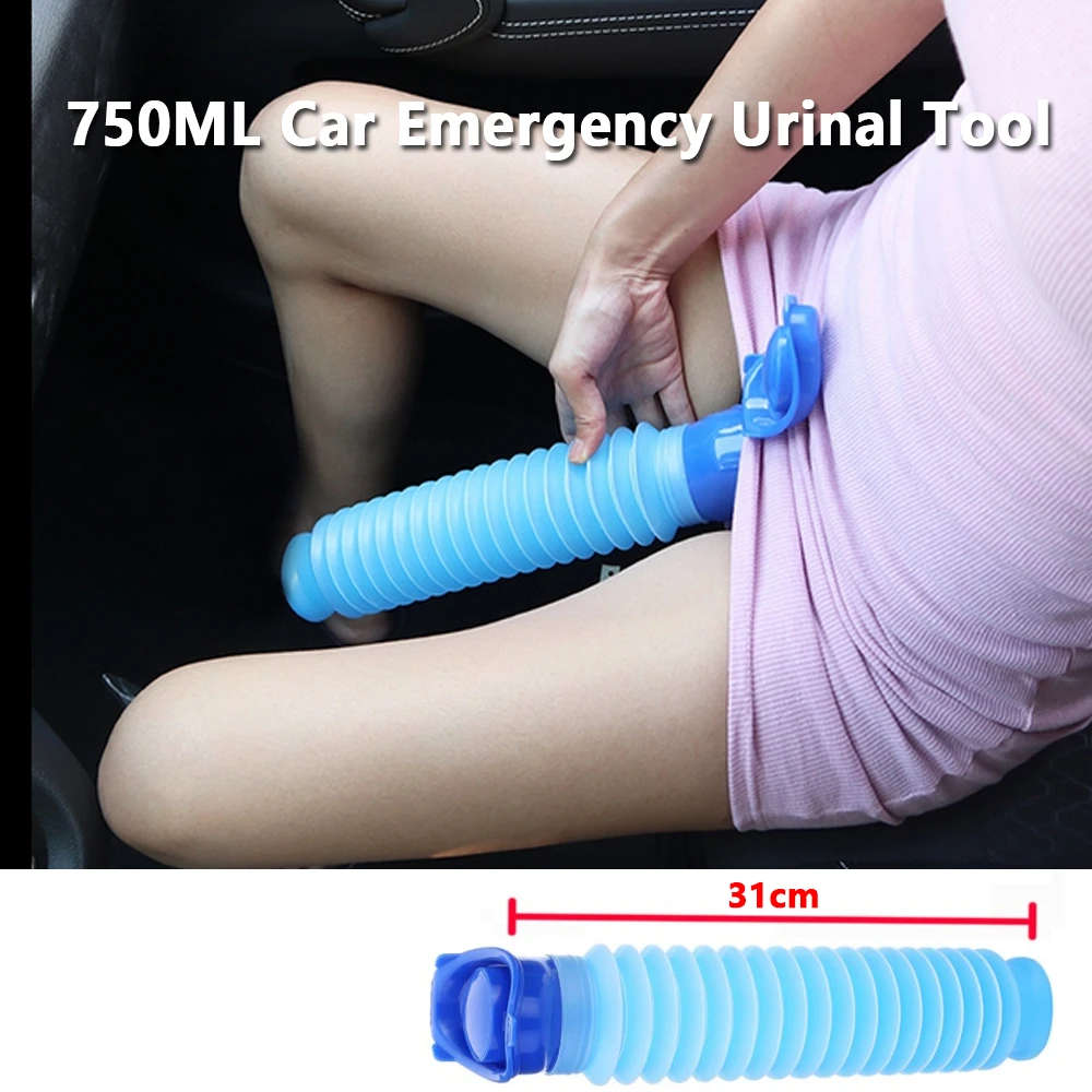 750ML Universal coche orinal para emergencias herramienta al aire libre portátil reutilizable Mini aseo para viajes de campamento orinal para excursionismo de formación de los niños