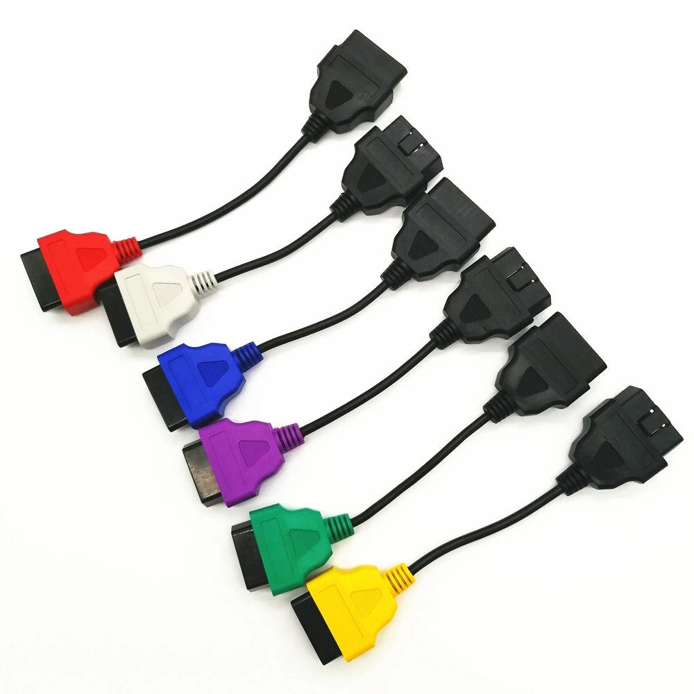 6pcs/lot 6 Color Car Diagnostic Cables for FIAT for LANCIA Diagnostic Tool for Fiat ECU Scan Multiecuscan OBD2 Connector Adapter