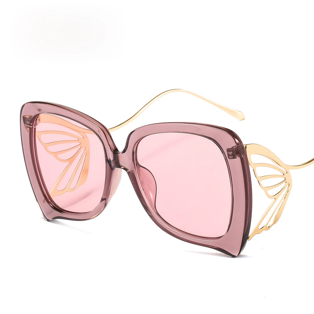 Сексуальные шикарные Квадратные Солнцезащитные очки для женщин люксовый бренд кошачий глаз черный Лен оправа-бабочка Солнцезащитные очки женские негабаритные очки Oculos - Цвет линз: C4 ClearPink Pink