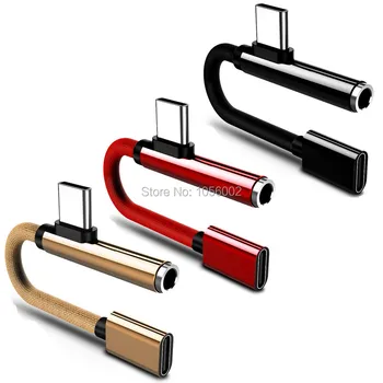 

2 In 1 Type-C To 3.5mm Jack Headphone Aux Converter Type C Adapter for Samsung Huawei Xiaomi