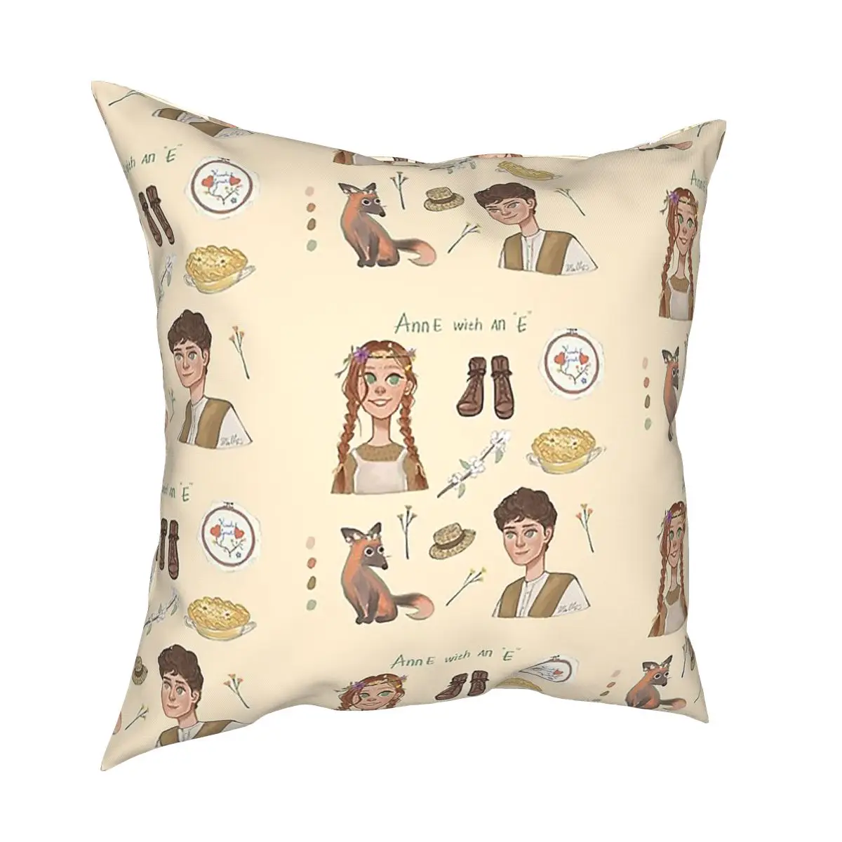 

Anne With An E Cute Pillowcase Home Decor Cushion Cover Throw Pillow for Living Room Polyester Double-sided Printing Novelty