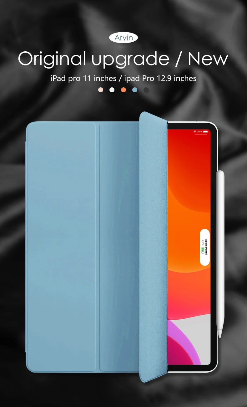 Arvin чехол для Apple iPad Pro, 11 дюймов/12,9 дюймов, кожаный чехол с магнитным притяжением, обновленная трехслойная подставка, с прорезями для карандашей
