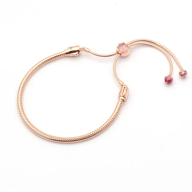 

Yin wu 2019 Spring Summer New Products S925 Silver Long Peach Blossom Series ROSE Bracelet String
