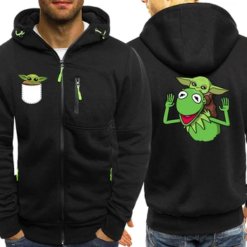 

The Mandalorian Streetwear Men Hoodies Zipper Hip Hop Jackets Spring New 2020 Baby Yoda Hooded Casual Sweatshirts