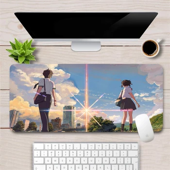 

Japan Anime Your Name Large Mousepad Gamer Rubber Durable Locking Edge 60x30cm Gaming Mouse pad Laptop Notebook Desk Mat