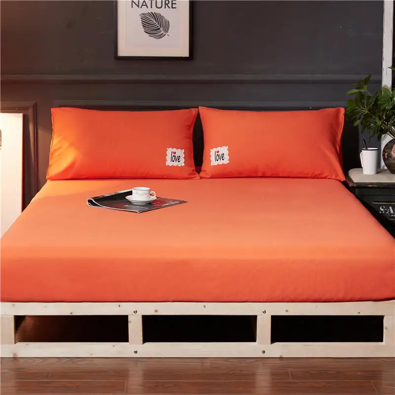 orange Шлифовальный матрац для кровати, сплошной цвет, мультирегулирование, один продукт, драгоценные камни, не скользит, покрывало, Мягкий защитный чехол - Цвет: orange
