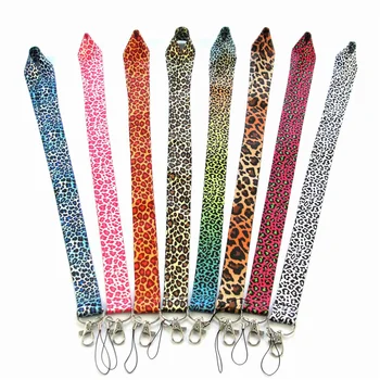 

Leopard Lanyard for Key Phones Keychains ID Tag Badge Holder 8 Color Leopard Print Anti Loss Necklace Strap Jewelry