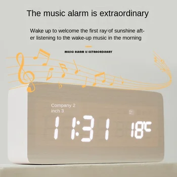 

New Ideas Mu Tou Zhong Charging Type Electronic Clock Automatically When The Alarm Clock Fashion Nordic Style Clock LED Digital