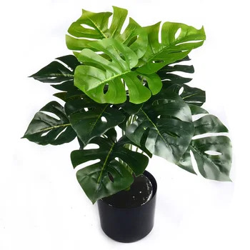 

1 Bouquet/12 leaves Artificial Silk Palm Monstera Leaves Green Plant For Home Wedding Table Decoration Fake Bonsai Accessories