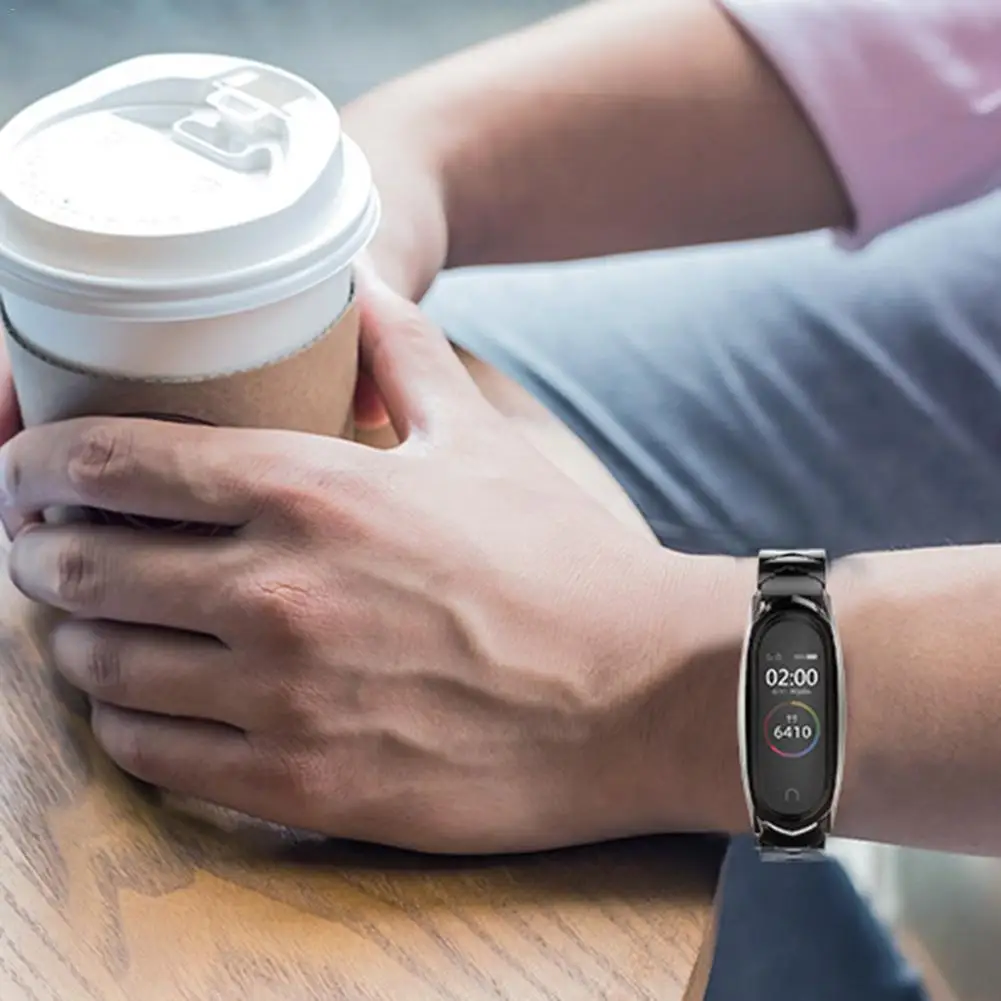 Для Mi Band 3 4 металлический ремешок из нержавеющей стали ремешок роскошный браслет для Miband3 World nfc-браслет