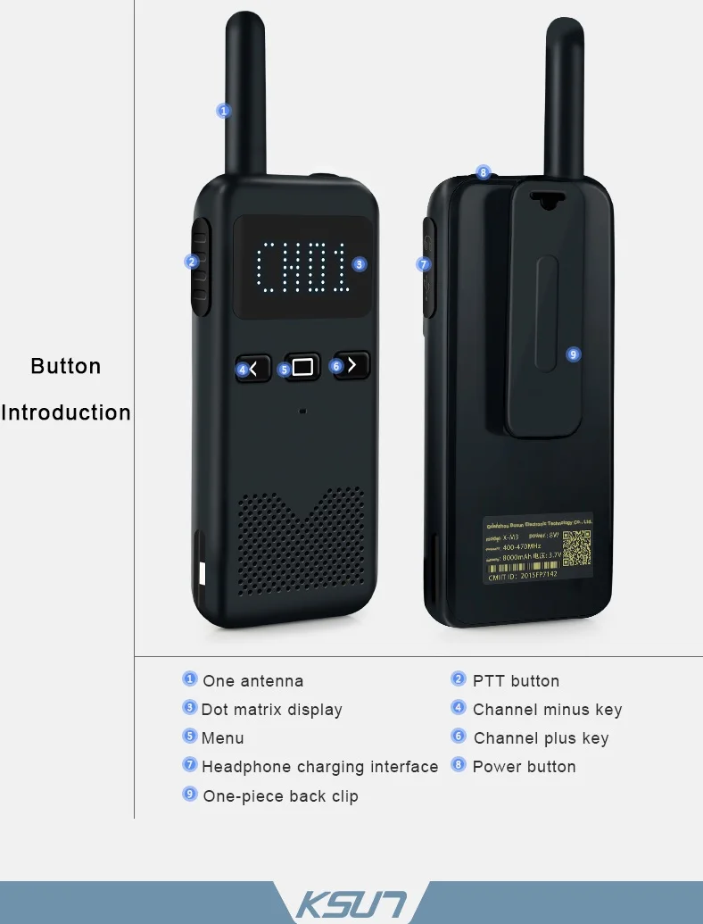 Walkie Talkie 2 Pcs Mobile Phone Radio Uhf Transceiver Wireless Communication Device Mini Radio Ksun M2 With Programming Cable midland two way radios