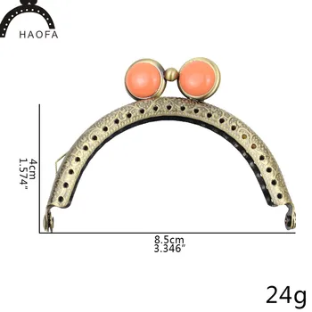 

Haofa New 10pcs / 8.5CM Semi-circular Embossed Candy Head Metal purse Frame Kiss clasp Hand purse Frame or Coin Purse Frame