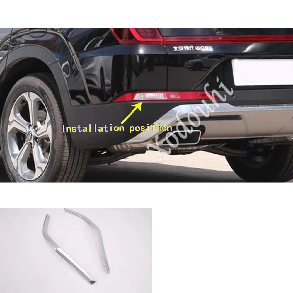 

Car Sticker Styling Cover Trim Back Tail Rear Fog Light Lamp Frame Parts 2pcs For Hyundai Santa Fe SantaFe 2019 2020